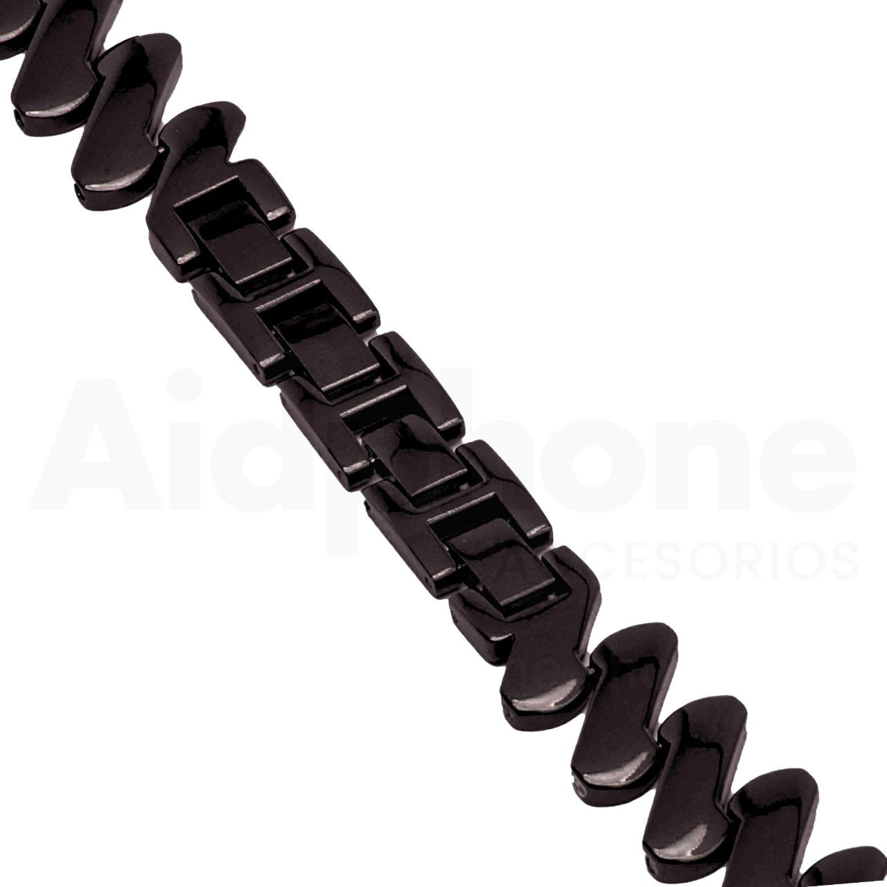 Pulso Metálico ZigZag Negro para Apple Watch - Aidphone accesorios