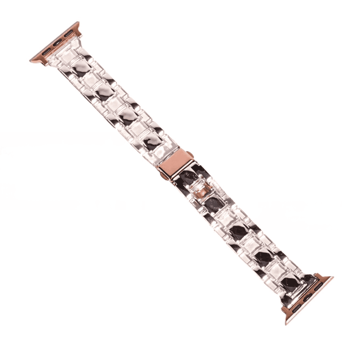 Correa de Resina Transparente Plateado para Apple Watch