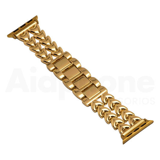 Pulso Cadena Corazón Doble Dorado para Apple Watch - Aidphone accesorios