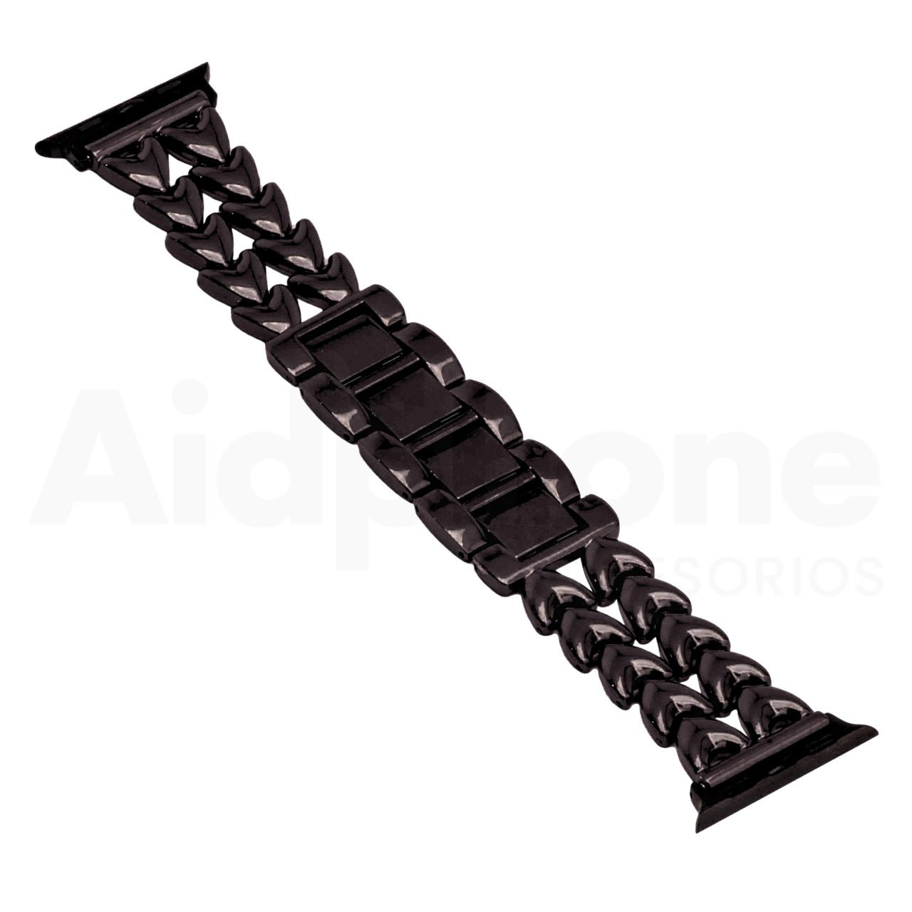 Pulso Cadena Corazón Doble Negro para Apple Watch - Aidphone accesorios