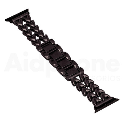 Pulso Cadena Corazón Doble Negro para Apple Watch - Aidphone accesorios