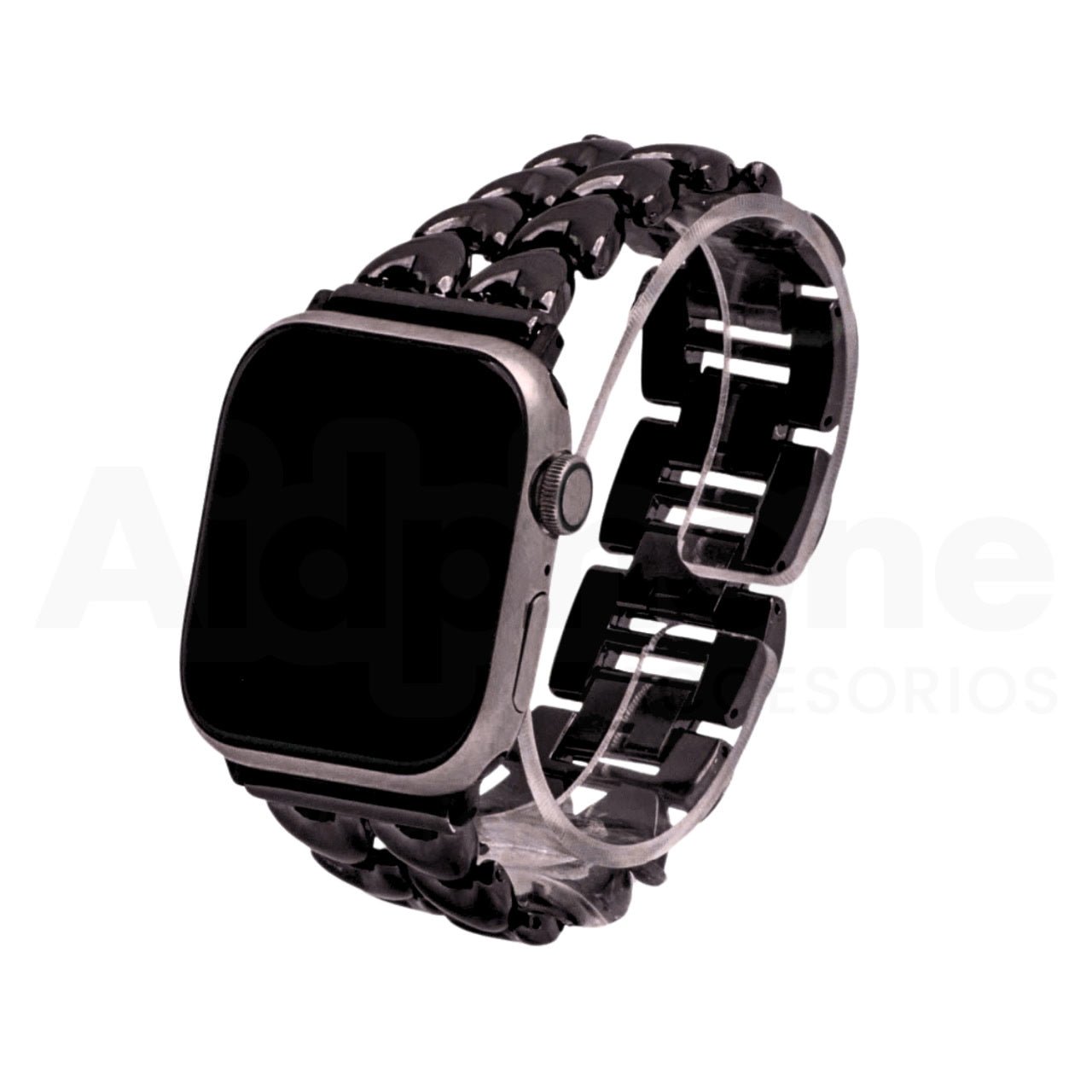 Pulso Cadena Corazón Doble Negro para Apple Watch - Aidphone accesorios