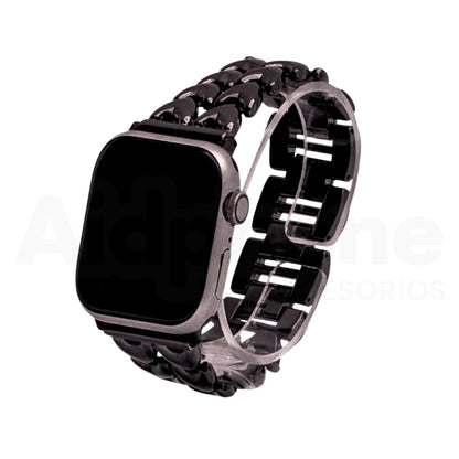 Pulso Cadena Corazón Doble Negro para Apple Watch - Aidphone accesorios