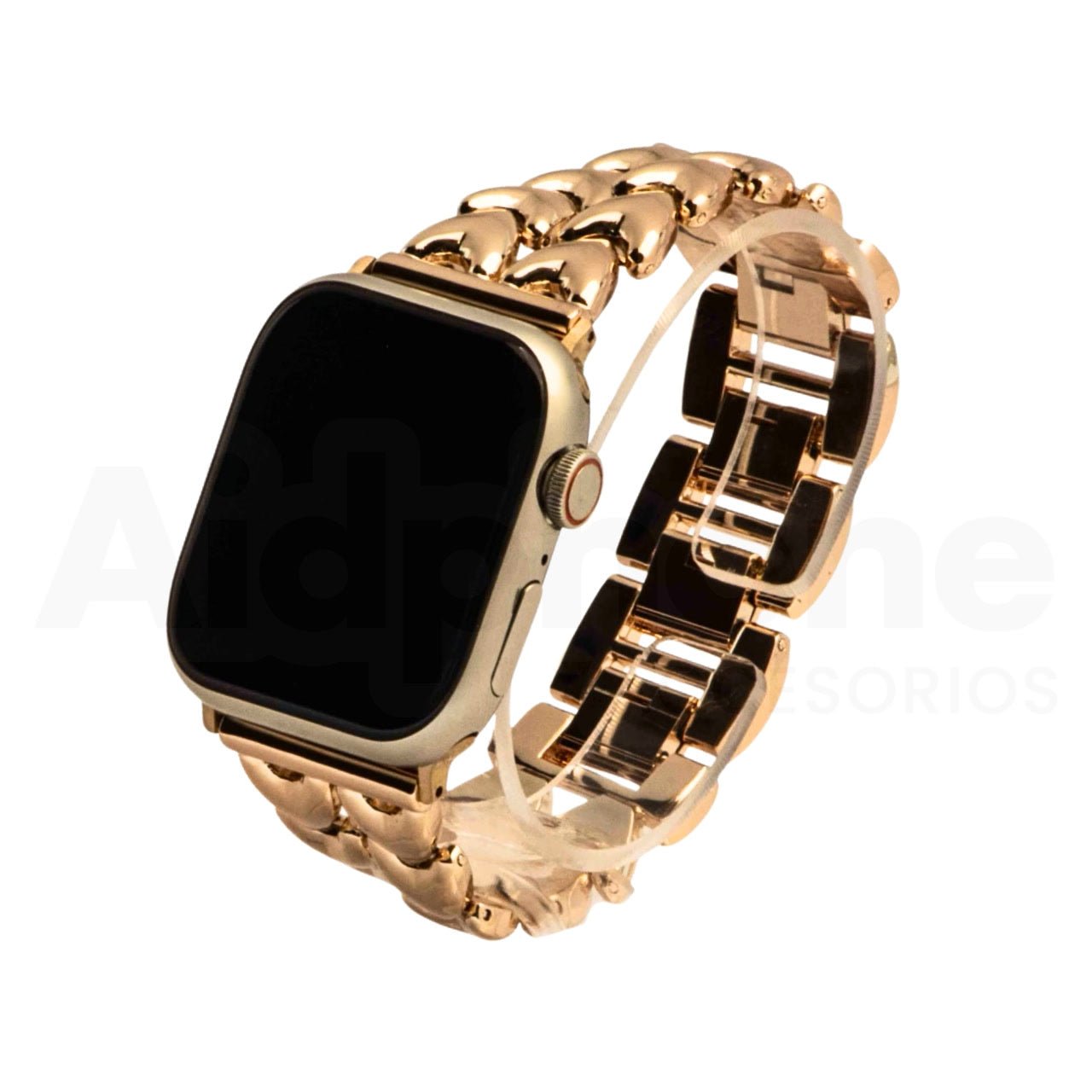 Pulso Cadena Corazón Doble Oro Rosa para Apple Watch - Aidphone accesorios
