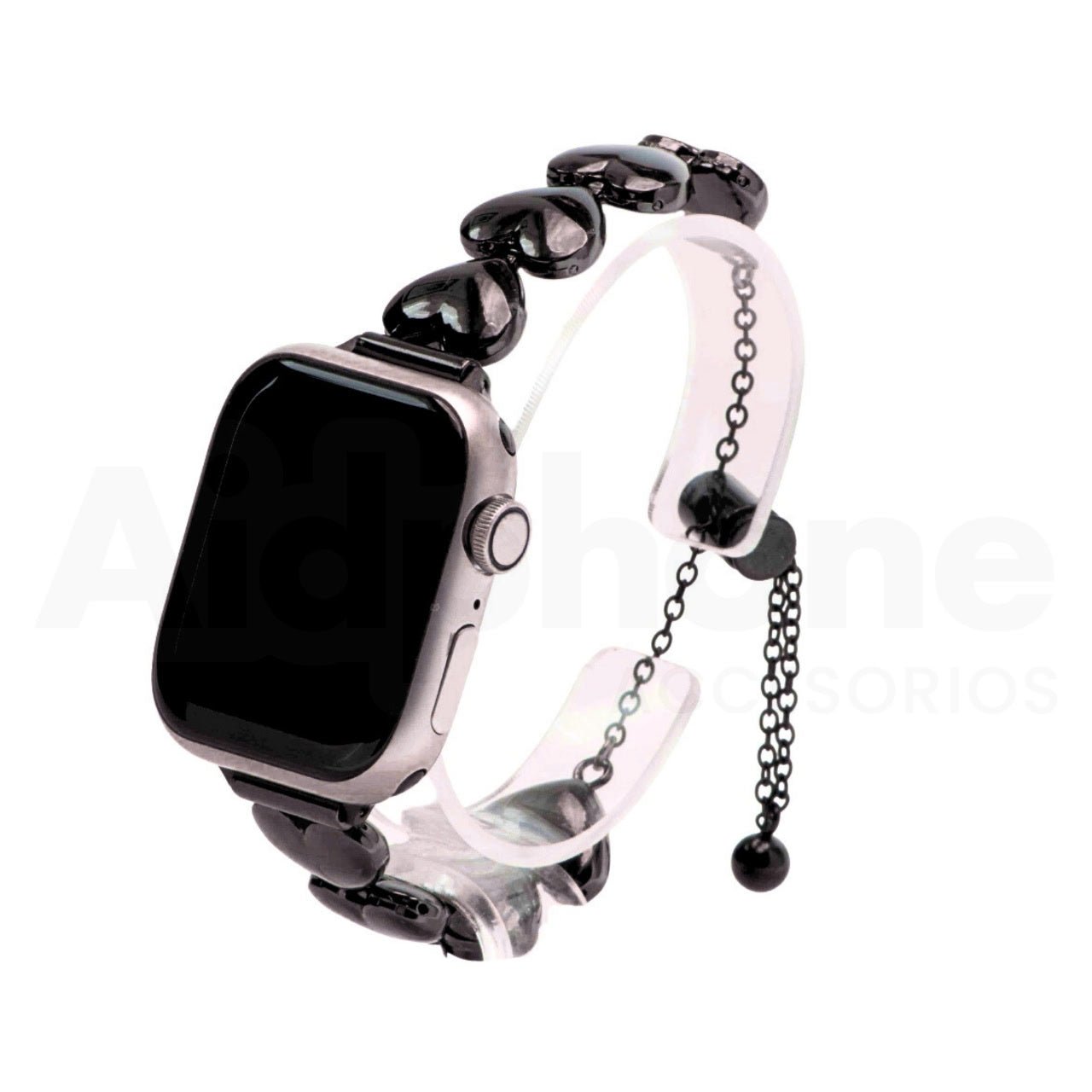 Pulso Cadena Corazones Negro para Apple Watch - Aidphone accesorios
