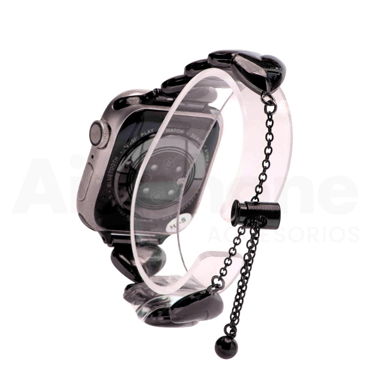 Pulso Cadena Corazones Negro para Apple Watch - Aidphone accesorios