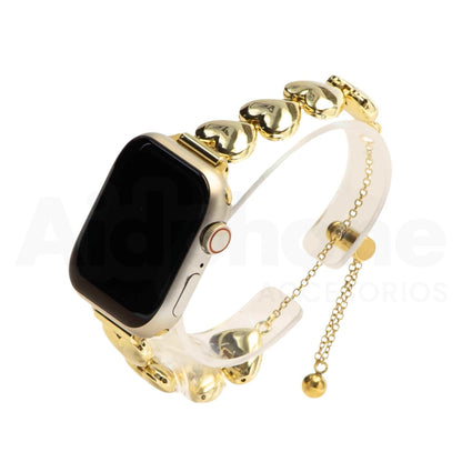 Pulso Corazones Dorado para Apple Watch - Aidphone accesorios