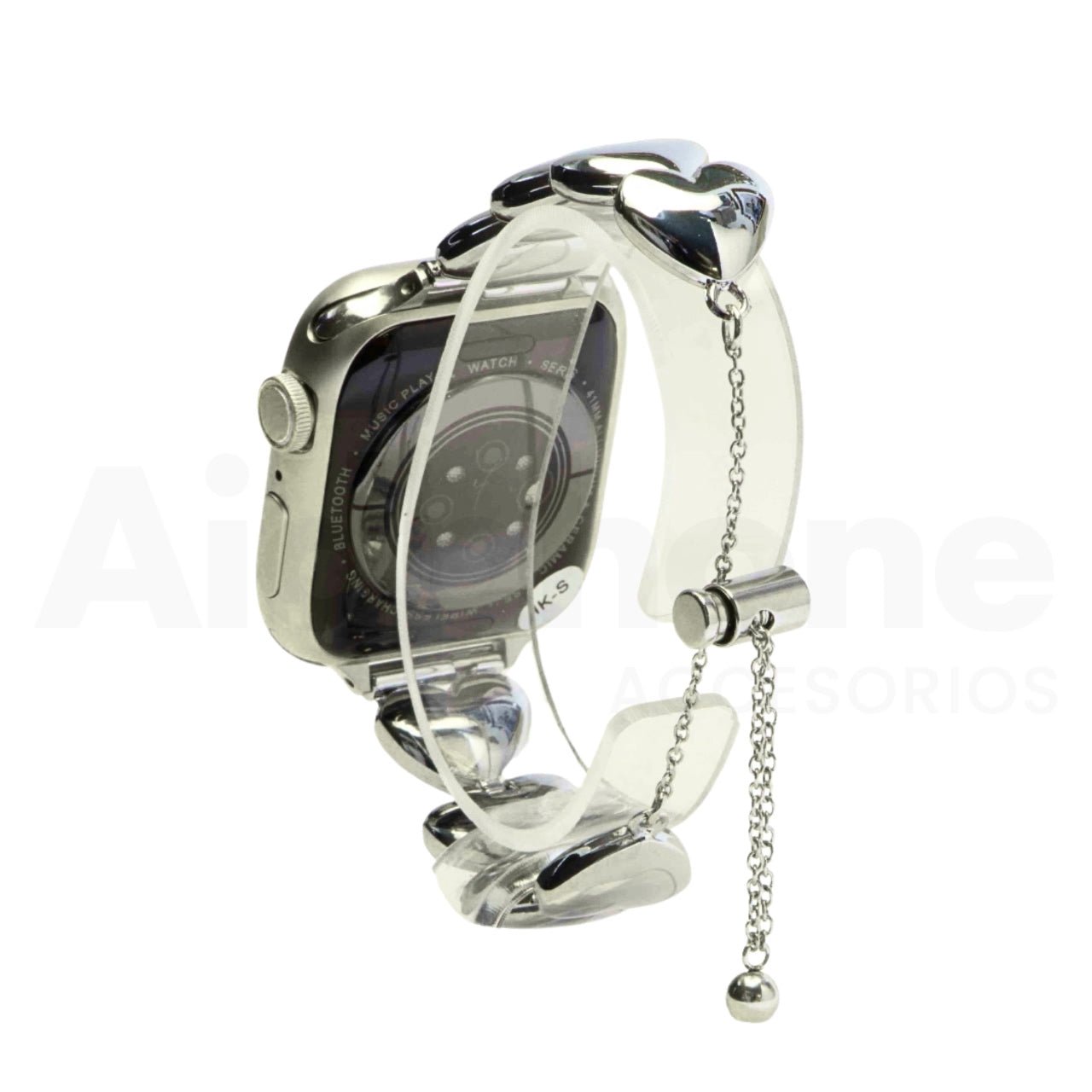 Pulso Corazones Plateado para Apple Watch - Aidphone accesorios