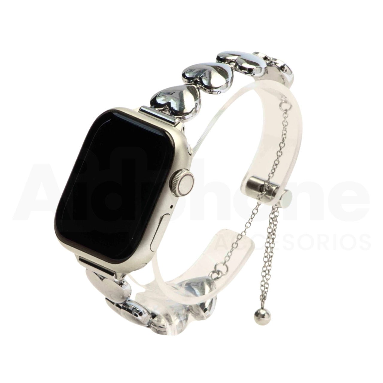 Pulso Corazones Plateado para Apple Watch - Aidphone accesorios