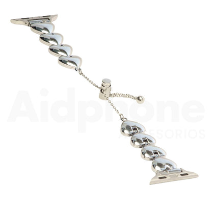 Pulso Corazones Plateado para Apple Watch - Aidphone accesorios