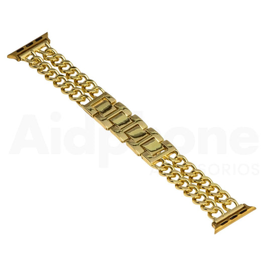 Pulso Cubana Doble Dorado para Apple Watch - Aidphone accesorios
