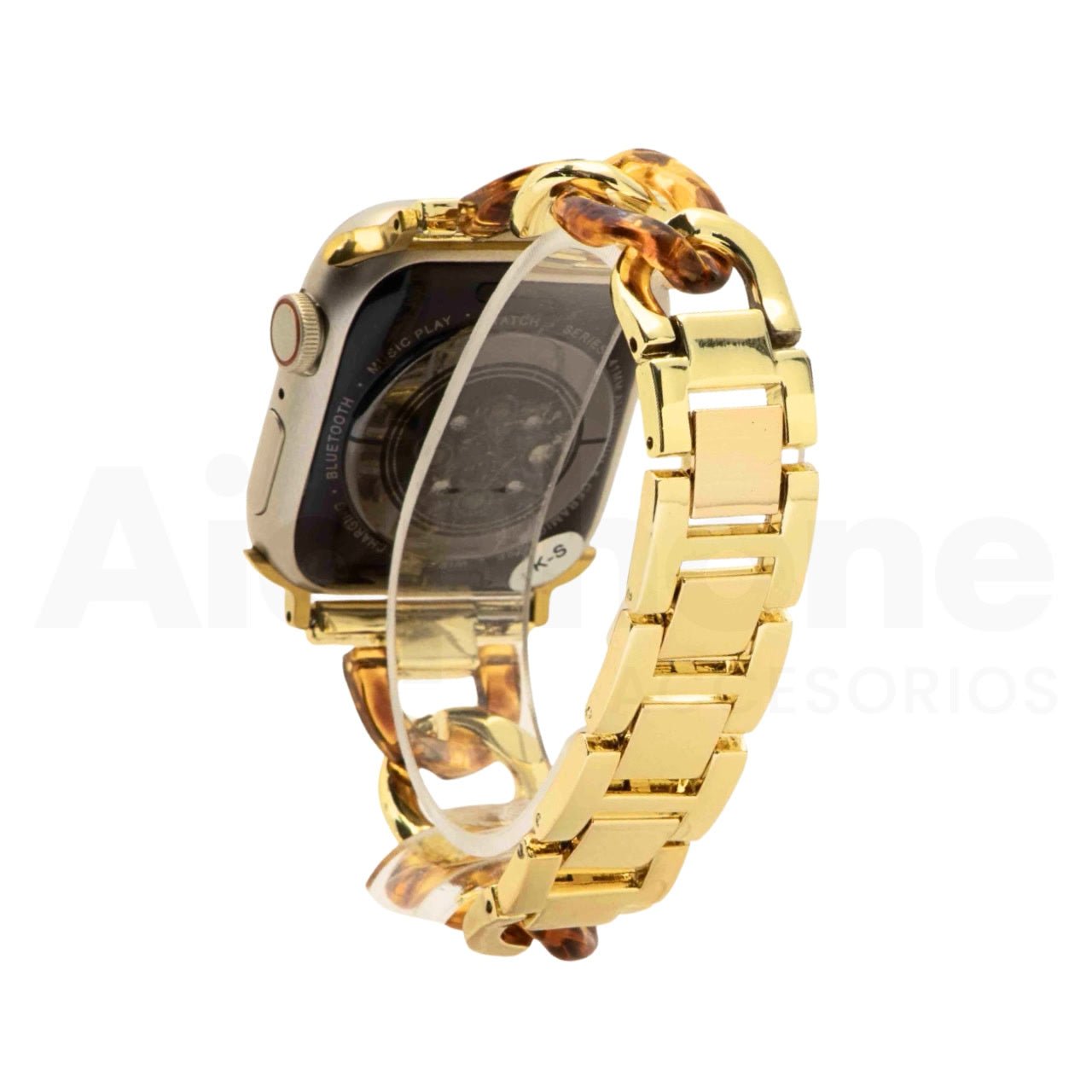 Pulso Cubana Dorado y Carey para Apple Watch - Aidphone accesorios