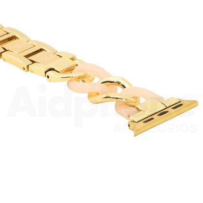 Pulso Cubana Dorado y Rosado para Apple Watch - Aidphone accesorios