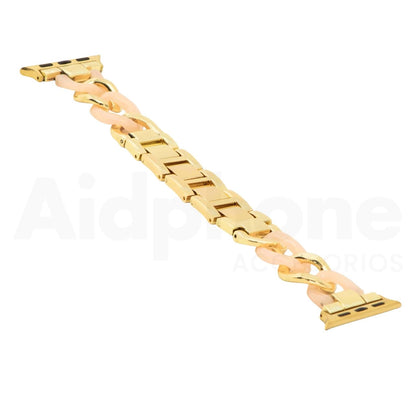 Pulso Cubana Dorado y Rosado para Apple Watch - Aidphone accesorios