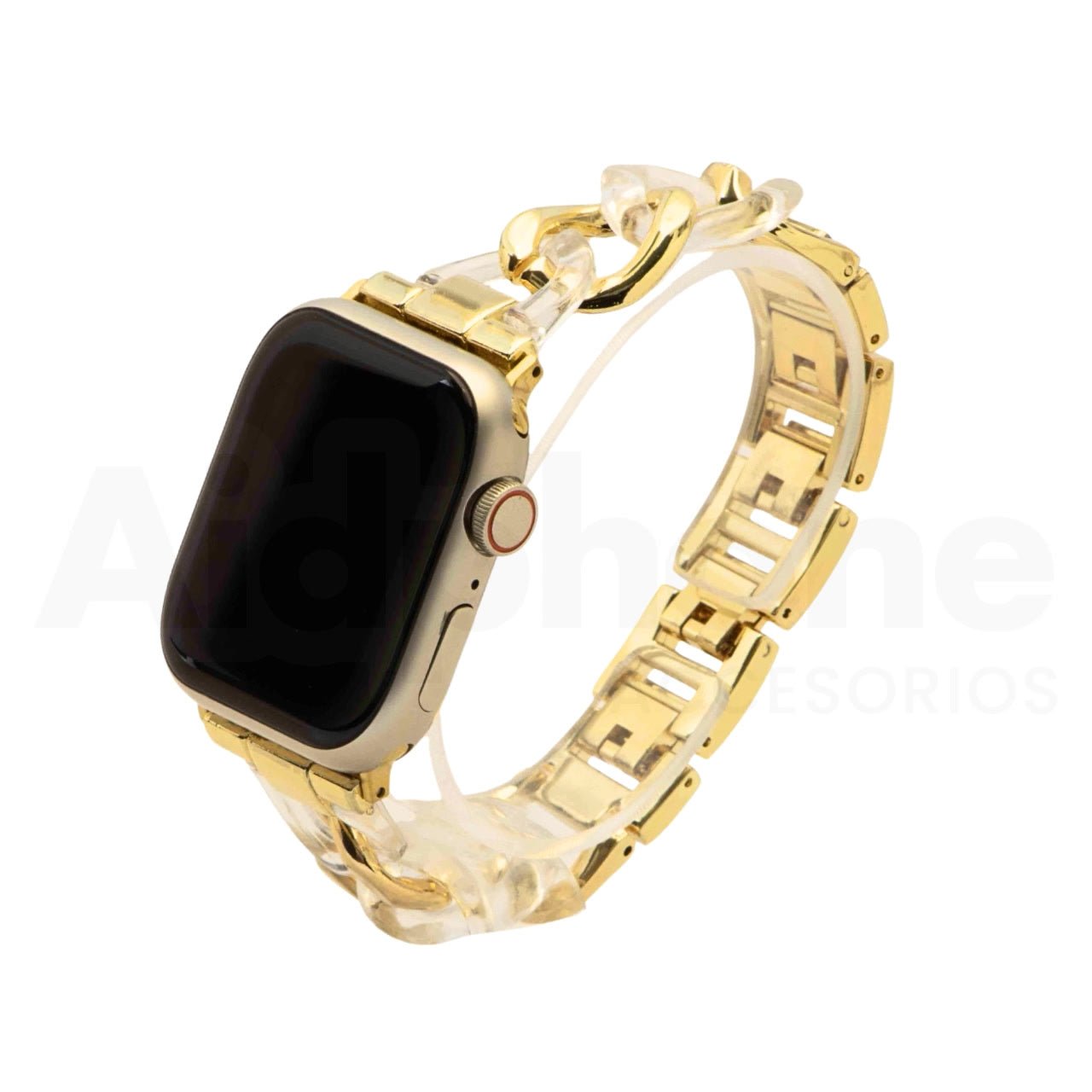 Pulso Cubana Dorado y Transparente para Apple Watch - Aidphone accesorios