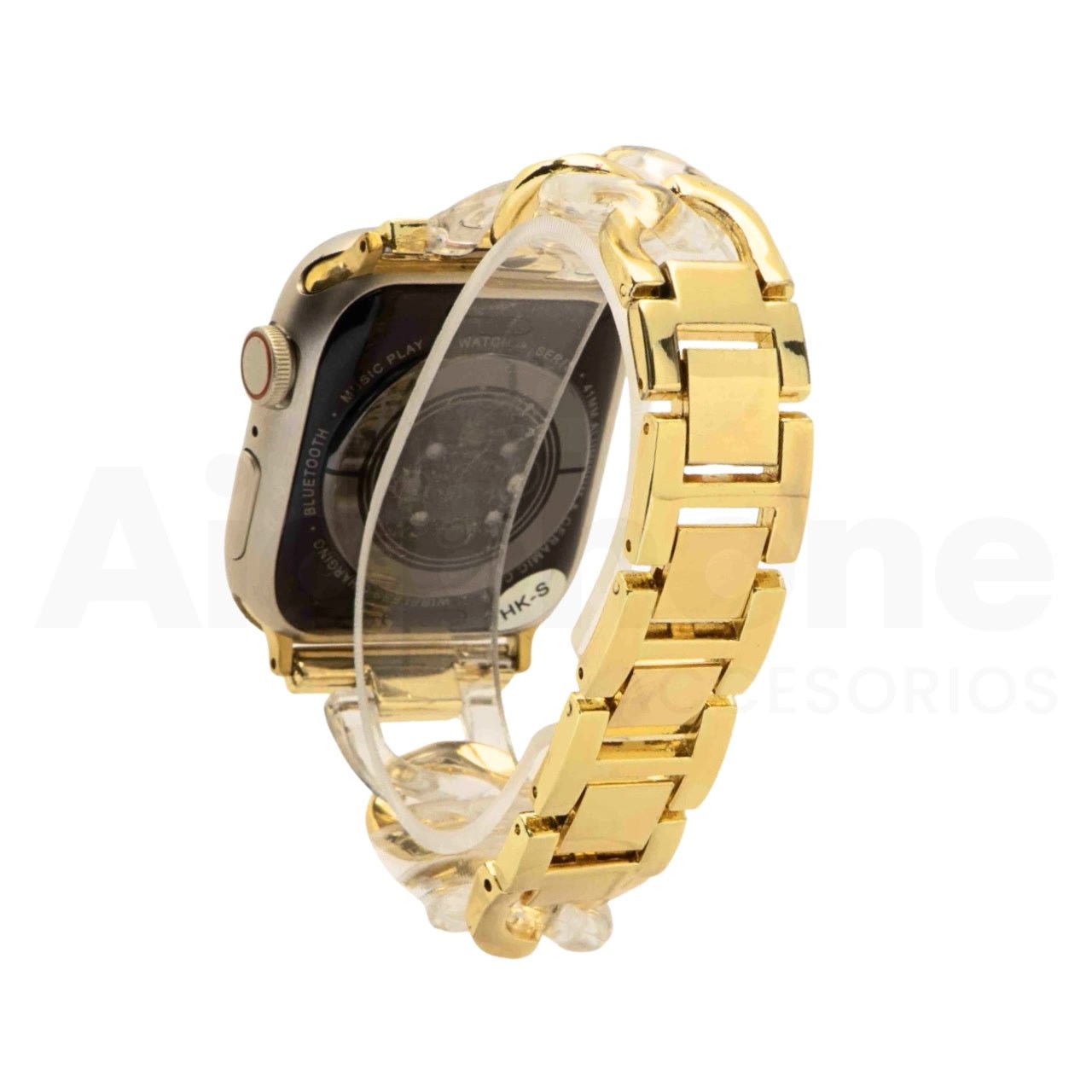 Pulso Cubana Dorado y Transparente para Apple Watch - Aidphone accesorios