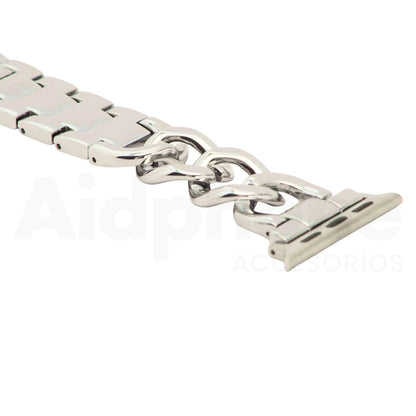 Pulso Cubana Plateado para Apple Watch - Aidphone accesorios