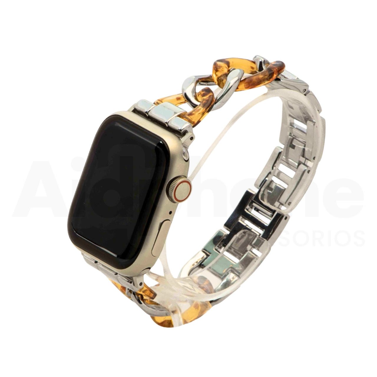 Pulso Cubana Plateado y Carey para Apple Watch - Aidphone accesorios