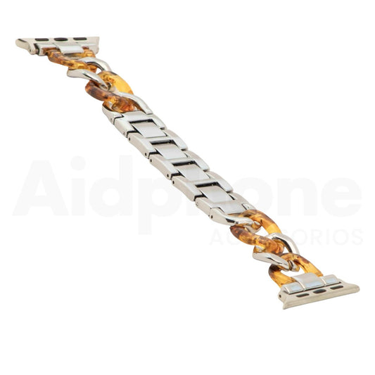 Pulso Cubana Plateado y Carey para Apple Watch - Aidphone accesorios