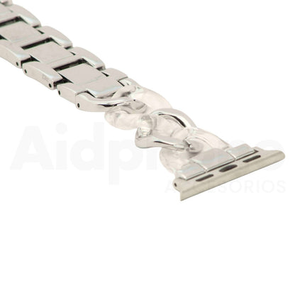 Pulso Cubana Plateado y Transparente para Apple Watch - Aidphone accesorios