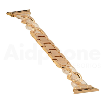 Pulso Cubana Rosa y Transparente para Apple Watch - Aidphone accesorios