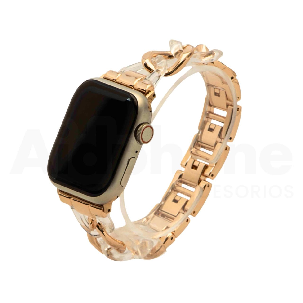 Pulso Cubana Rosa y Transparente para Apple Watch - Aidphone accesorios