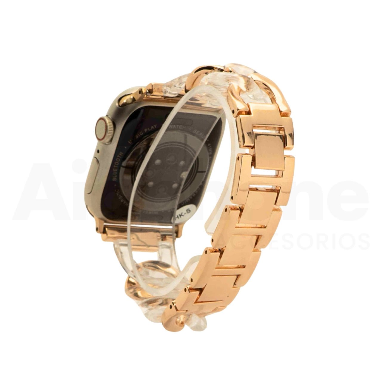 Pulso Cubana Rosa y Transparente para Apple Watch - Aidphone accesorios