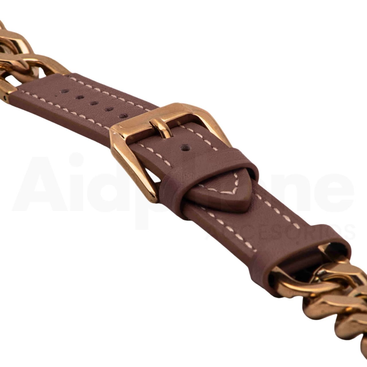 Pulso Cuero y Cadena Palo Rosa/O. Rosa para Apple Watch - Aidphone accesorios