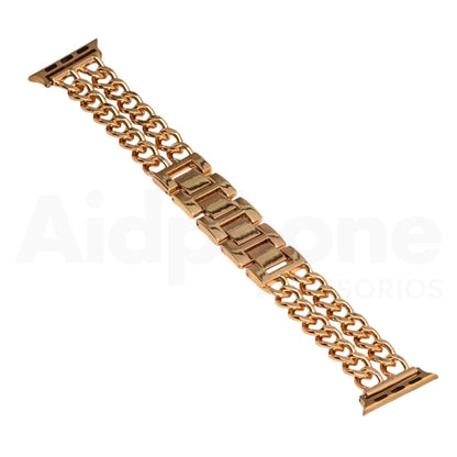 Pulso Metal Cubana Doble Oro Rosa para Apple Watch - Aidphone accesorios