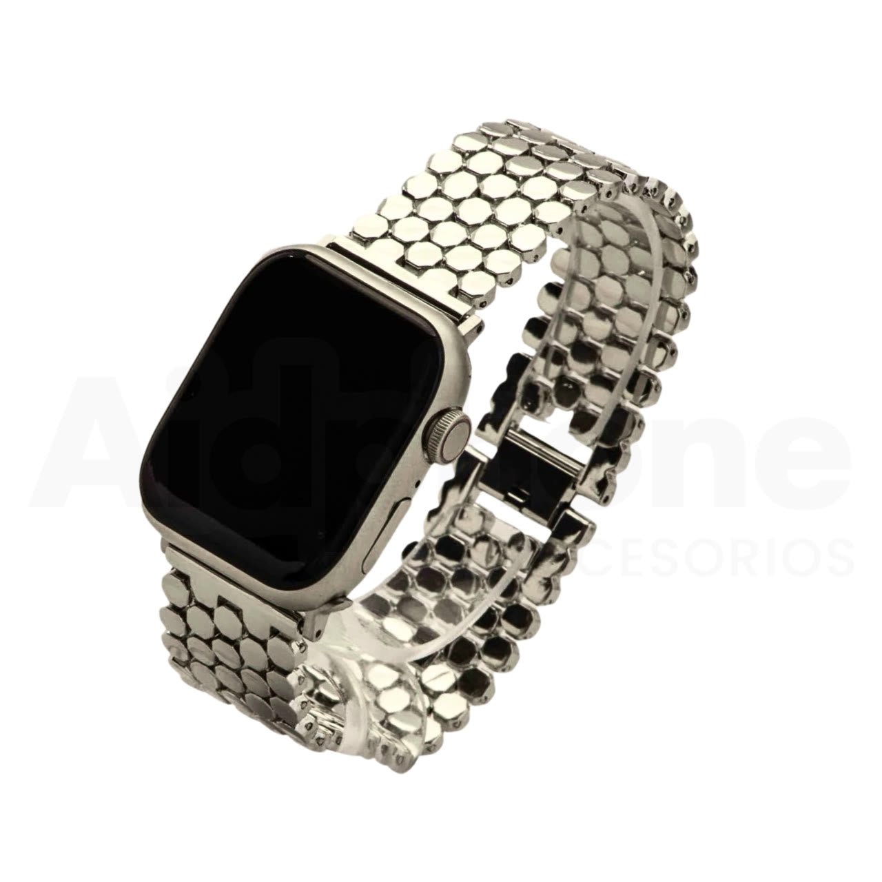 Pulso Metálico Panal Plateado para Apple Watch - Aidphone accesorios