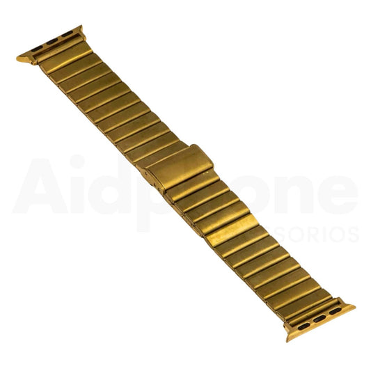 Pulso Metálico Rectangular Dorado para Apple Watch - Aidphone accesorios