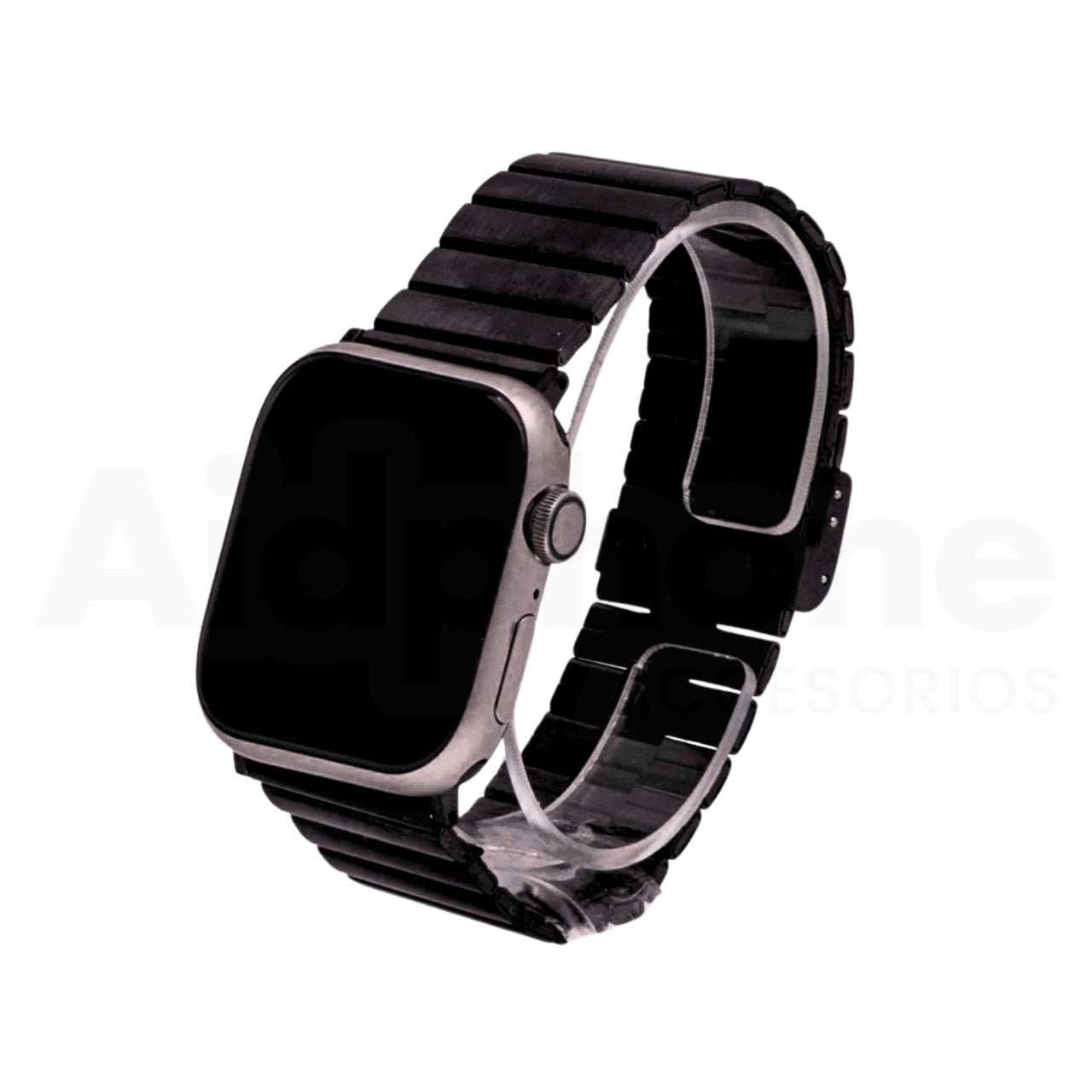 Pulso Metálico Rectangular Negro para Apple Watch - Aidphone accesorios