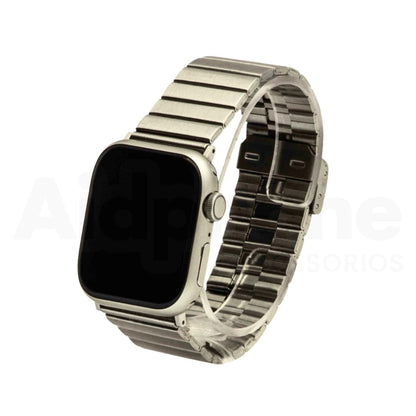 Pulso Metálico Rectangular Plateado para Apple Watch - Aidphone accesorios