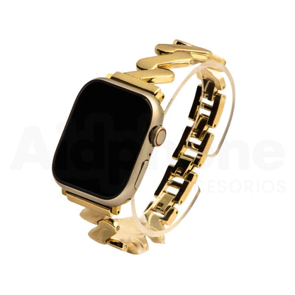 Pulso Metálico ZigZag Dorado para Apple Watch - Aidphone accesorios