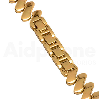 Pulso Metálico ZigZag Dorado para Apple Watch - Aidphone accesorios