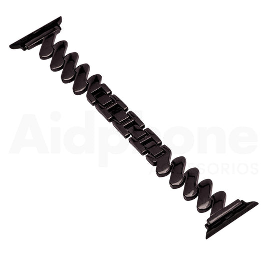 Pulso Metálico ZigZag Negro para Apple Watch - Aidphone accesorios