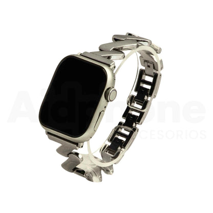 Pulso Metálico ZigZag Plateado para Apple Watch - Aidphone accesorios