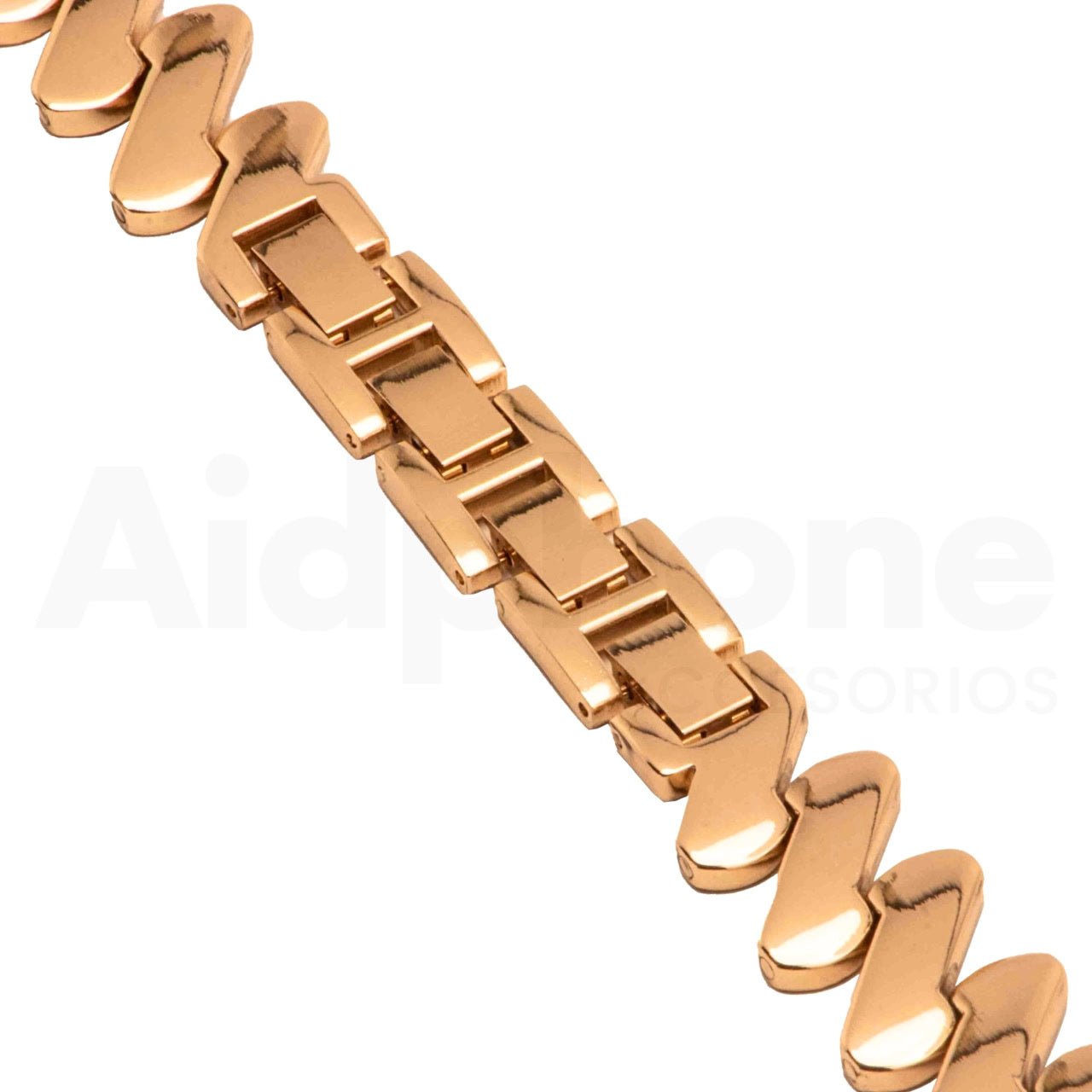 Pulso Metálico ZigZag Rosa para Apple Watch - Aidphone accesorios