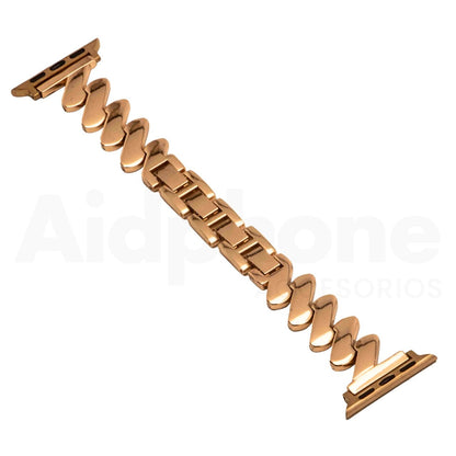 Pulso Metálico ZigZag Rosa para Apple Watch - Aidphone accesorios