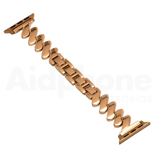 Pulso Metálico ZigZag Rosa para Apple Watch - Aidphone accesorios
