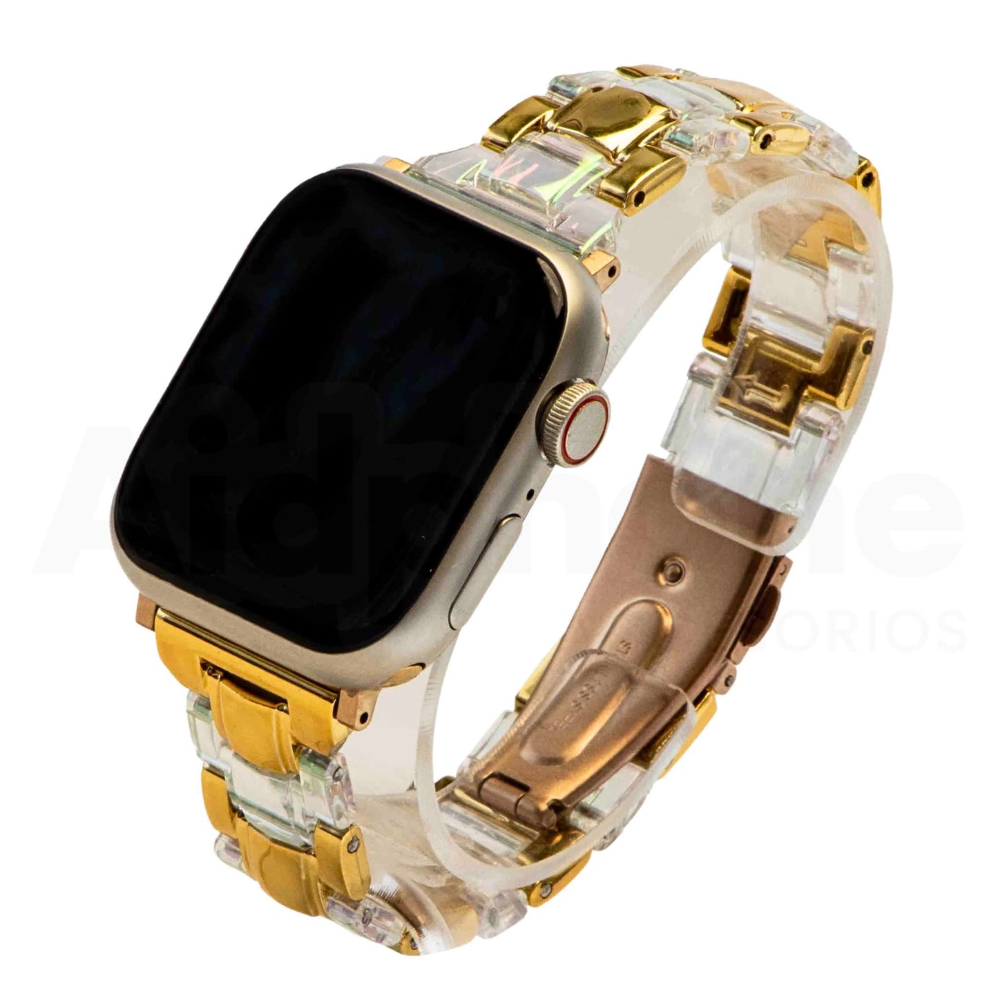 Pulso Resina Dorado Transparente para Apple Watch - Aidphone accesorios