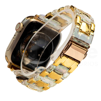 Pulso Resina Dorado Transparente para Apple Watch - Aidphone accesorios